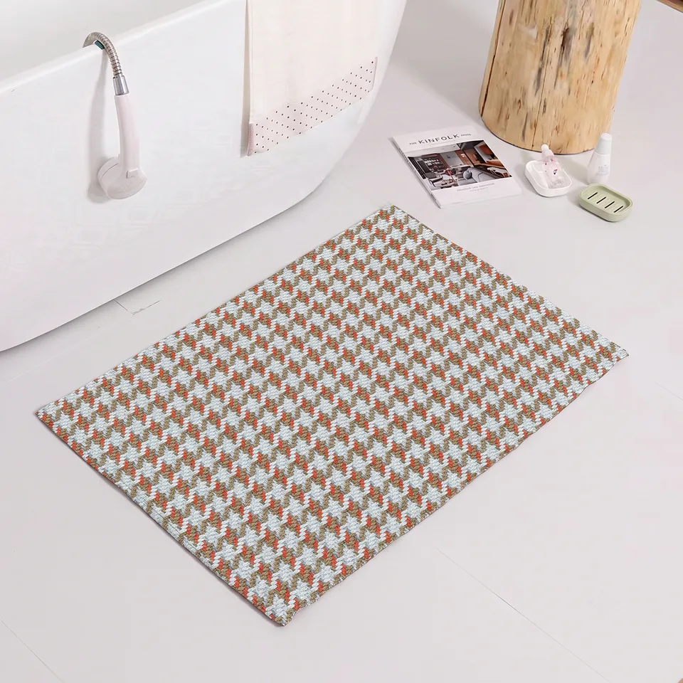 Tweed-like Check Texture Woven Rug representative image