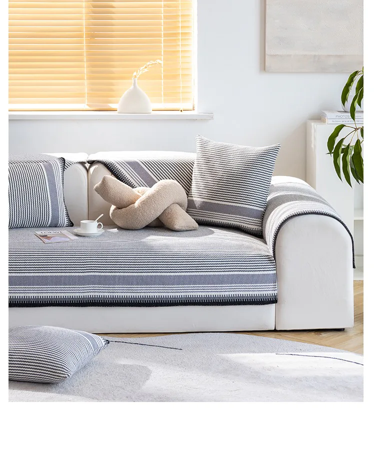 Heathered Pinstripe Texture Cushion Cover representative image