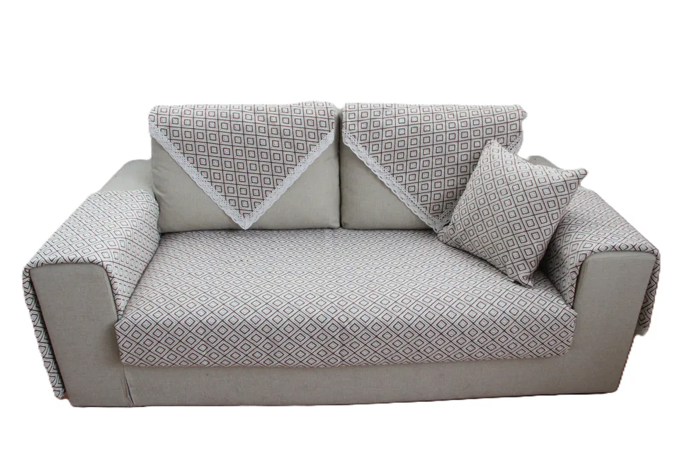 Textured Diamond Pattern Woven Sofa Cover main image