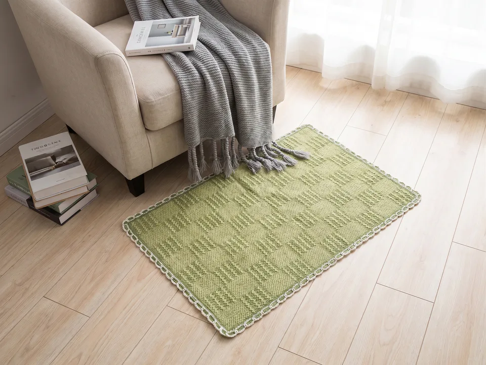 Textured Herringbone Pattern Woven Rug representative image