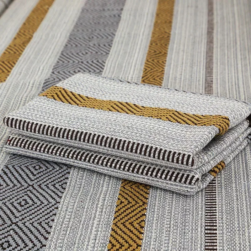 Textured Herringbone Stripe Woven Rug representative image