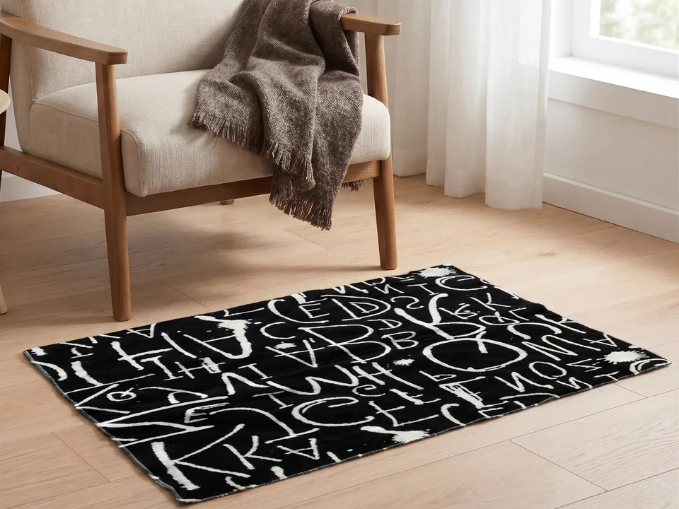 Graffiti Letter Scatter Woven Rug representative image