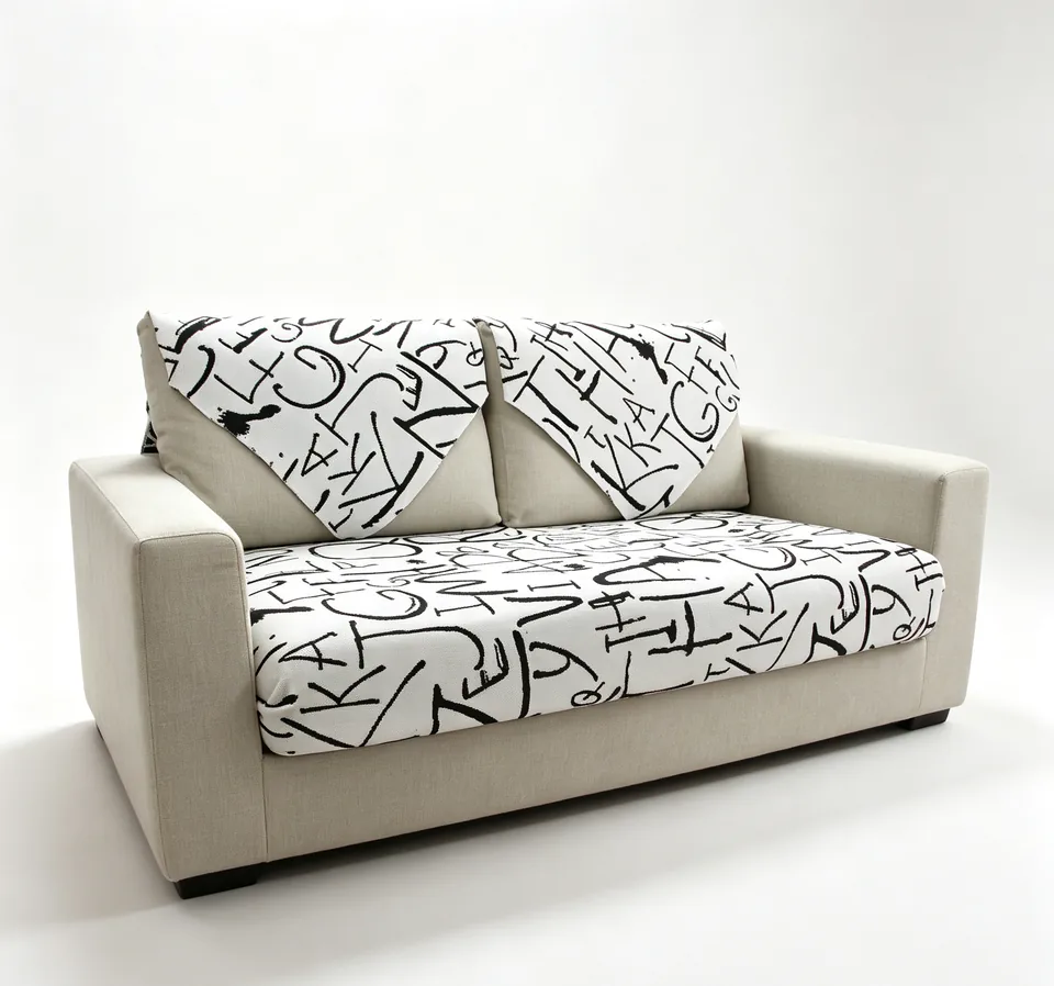 Graffiti Letter Scatter Woven Sofa Cover representative image