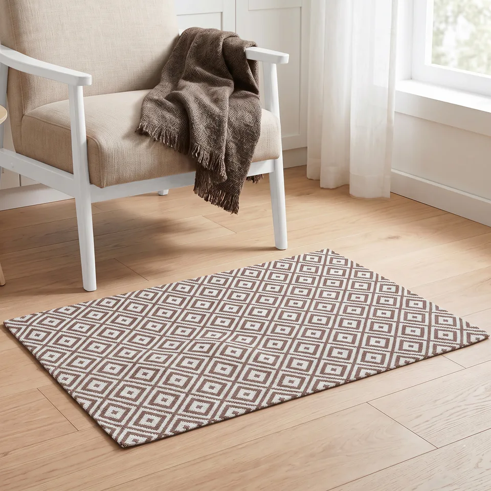Textured Diamond Field Woven Rug representative image