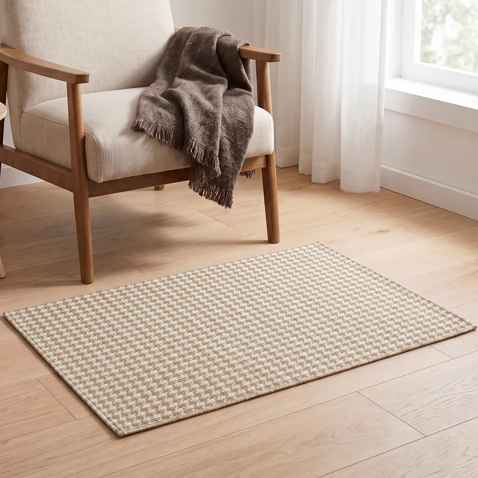 Coarse Basket-Weave Texture Woven Rug main image