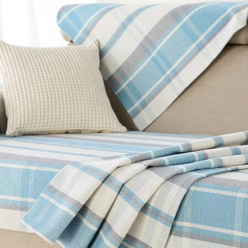 Coarse Wide Stripe Woven Sofa Cover representative image