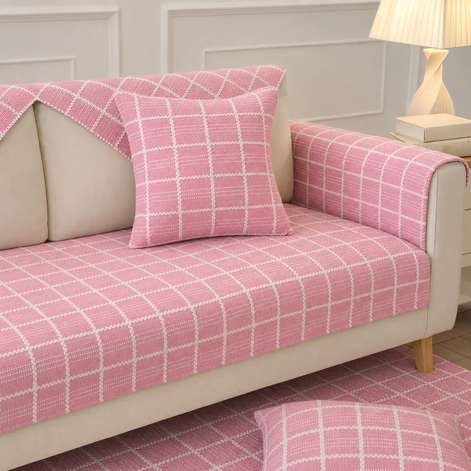 Textured Square Check Cushion Cover representative image