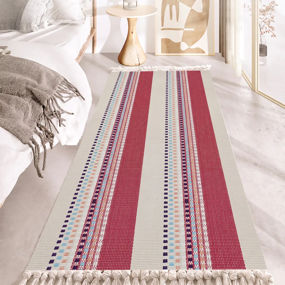 Nubby Irregular Stripe Woven Rug representative image