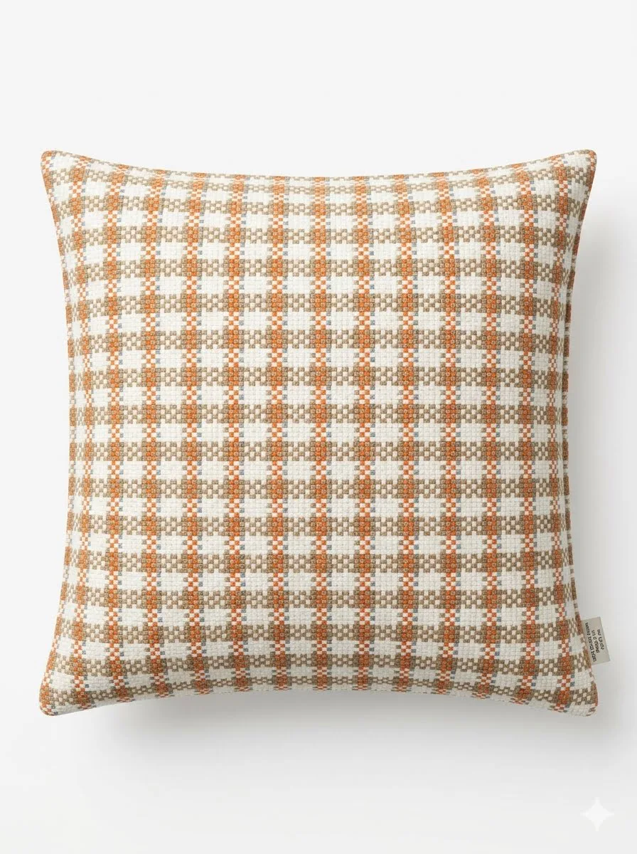 Tweed-like Check Pattern Cushion Cover representative image