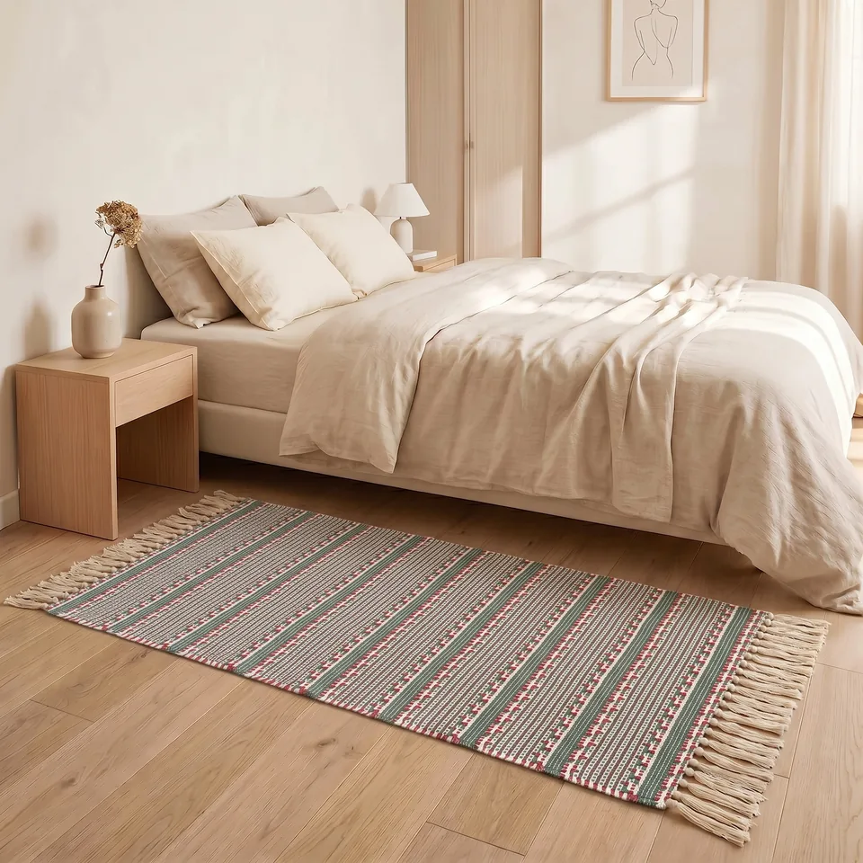 Festive Dobby Stripe Woven Rug representative image
