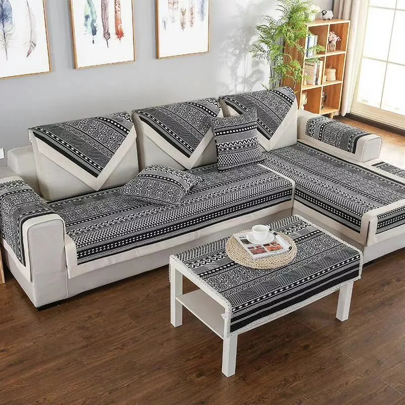 Aztec Band Stripe Woven Sofa Cover representative image