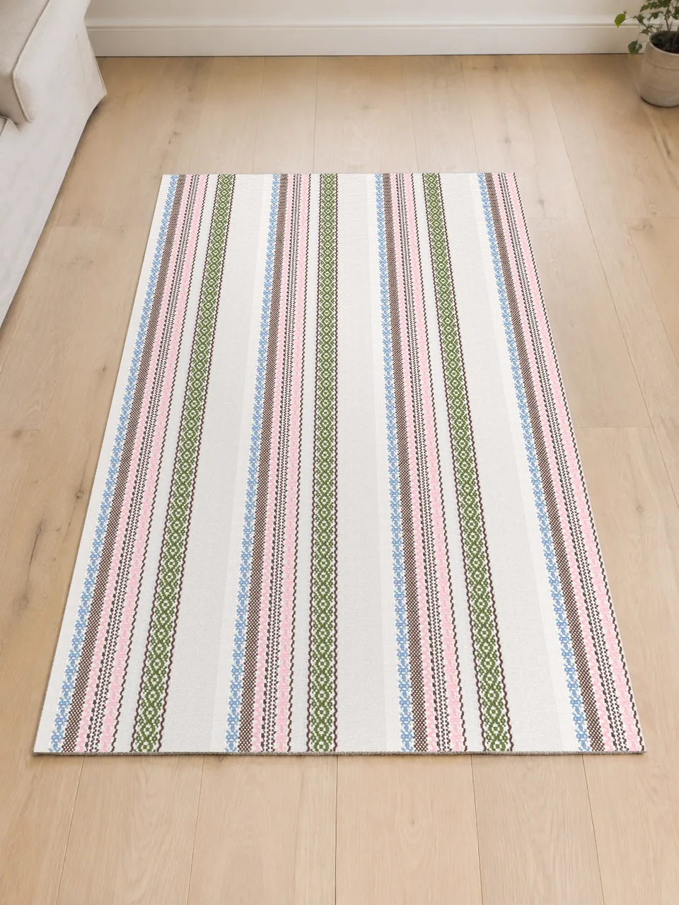 Ribbon Lace Stripe Woven Rug representative image