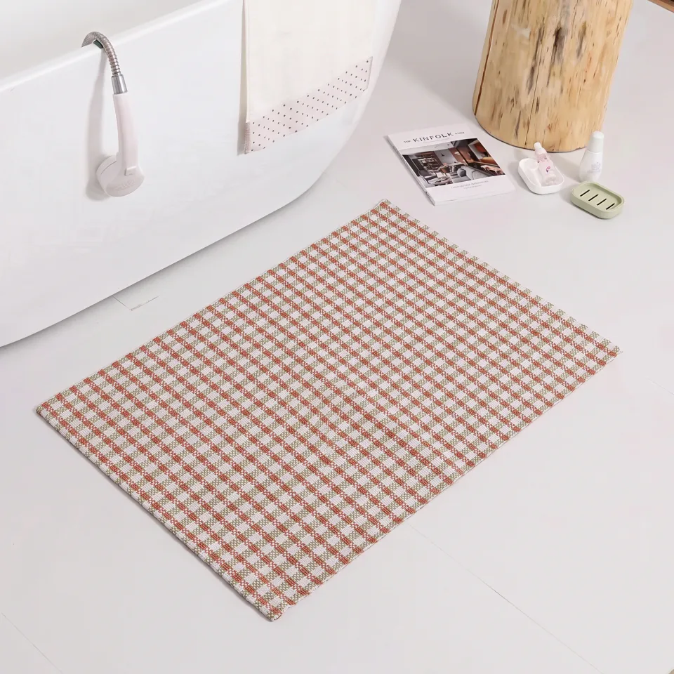 Tweed-like Check Pattern Woven Rug representative image