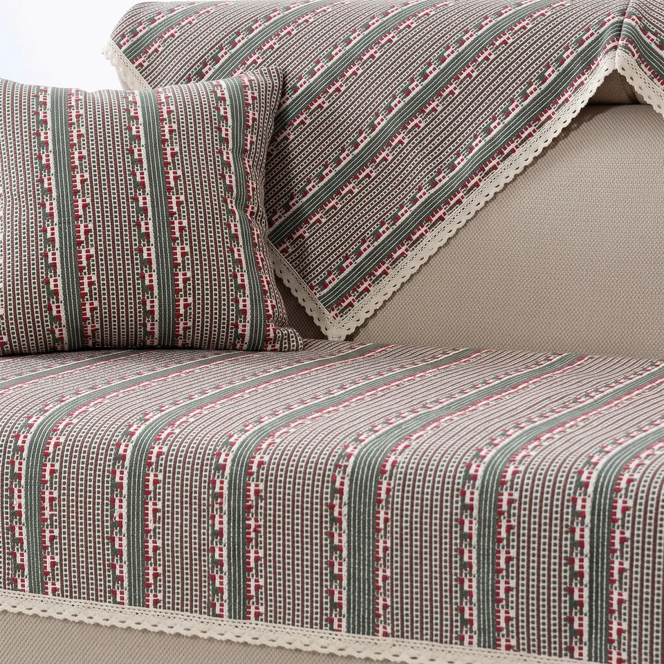 Festive Dobby Stripe Woven Sofa Cover representative image