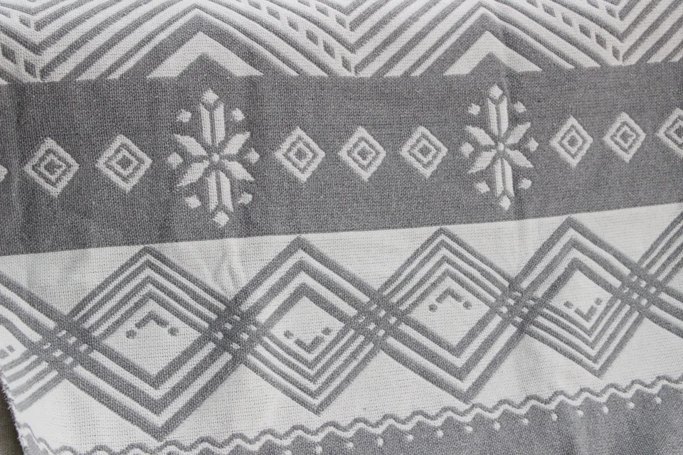 Nordic Snowflake Stripe Fabric by Meter main image