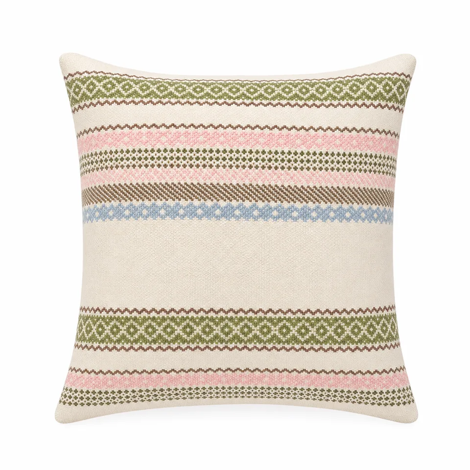 Ribbon Lace Stripe Cushion Cover representative image