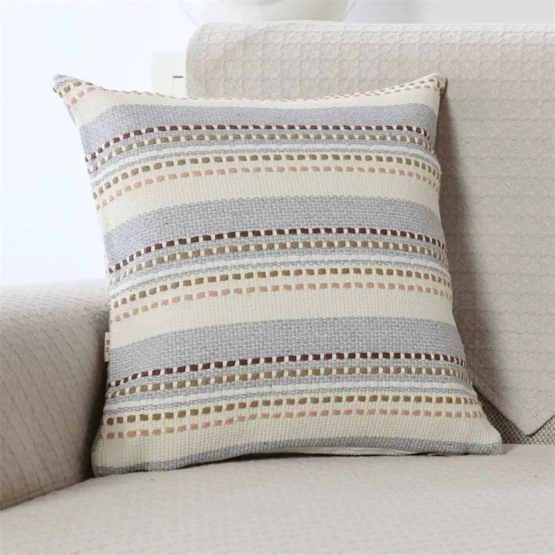 Textured Ticking Stripe Cushion Cover representative image
